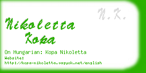 nikoletta kopa business card